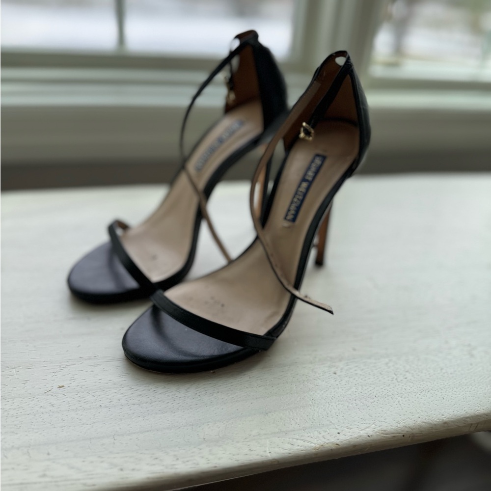 Stuart Weitzman Black Strappy Stiletto Heels